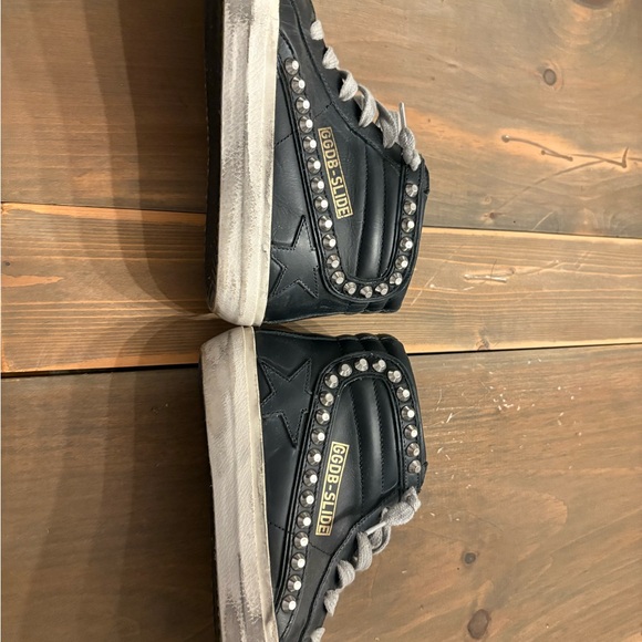  Black GGDB Slide Sneakers with Silver Accents